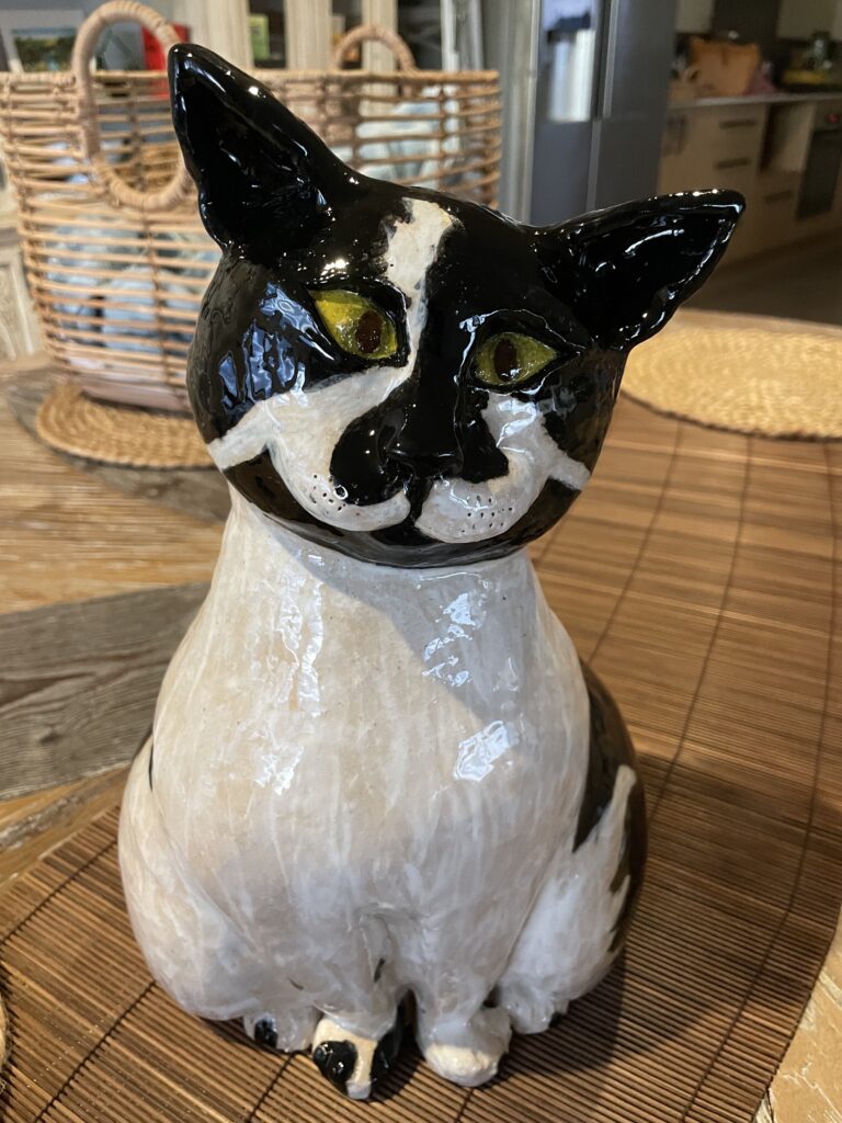 cat pottery after glazing and firing